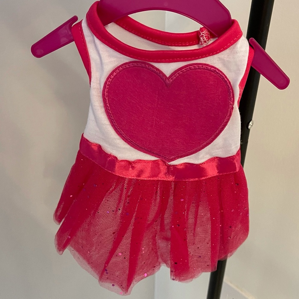 Pink dress with tutu and glitter